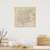 China, verdeeld in grote provincies poster (Keuken)