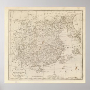 China, verdeeld in grote provincies poster