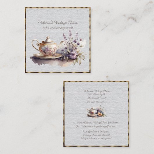  China Verkoper en Consignment Shop Square B Vierkante Visitekaartje (Voorkant / Achterkant)