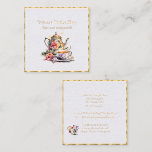  China Verkoper en Consignment Shop Vierkante Visitekaartje (Voorkant / Achterkant)