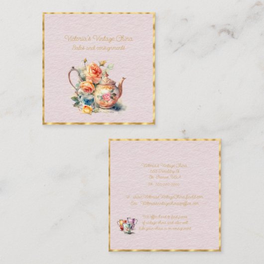  China Verkoper en Consignment Shop Vierkante Visitekaartje (Voorkant / Achterkant)