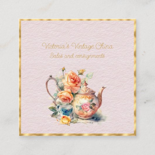  China Verkoper en Consignment Shop Vierkante Visitekaartje (Voorkant)