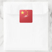 China vierkante glossy vlag sticker (Tas)