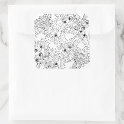 China Visdoodle Vierkante Sticker (Tas)