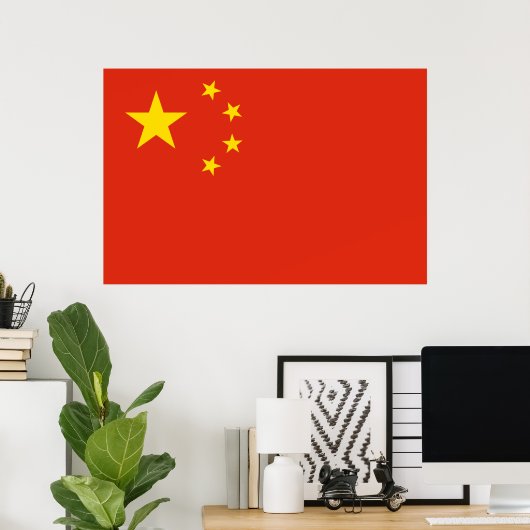 China vlag Afdrukwaarde Poster Papiermatte (Thuiskantoor)