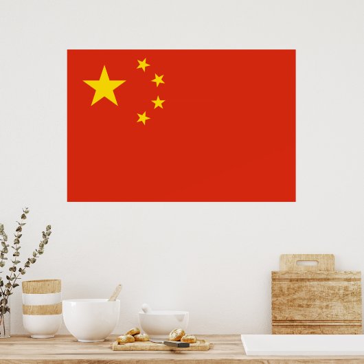 China vlag Afdrukwaarde Poster Papiermatte (Keuken)