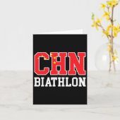 China Vlag Biatleet - Chinees Chn Biatlon  Kaart (Gele Bloem)