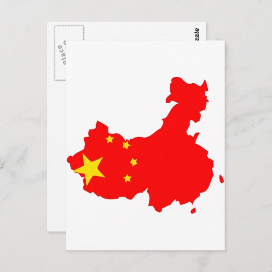 China vlag briefkaart (Voorkant / Achterkant)