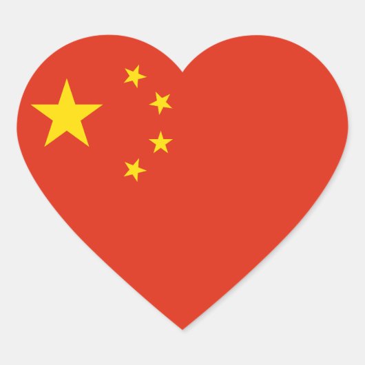China Vlag Hart Sticker (Voorkant)