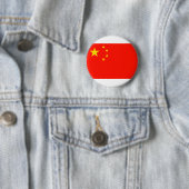 China vlag - hoge kwaliteit ronde button 5,7 cm (In situ)