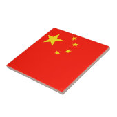 China vlag - hoge kwaliteit tegeltje (Zijkant)