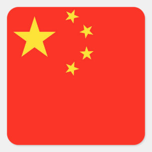 China vlag - hoge kwaliteit vierkante sticker