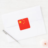 China vlag - hoge kwaliteit vierkante sticker (Envelop)