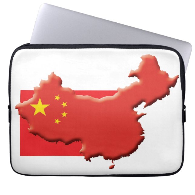 CHINA Vlag Kaart Patriottische Computer Laptop Sleeve (Voorkant)