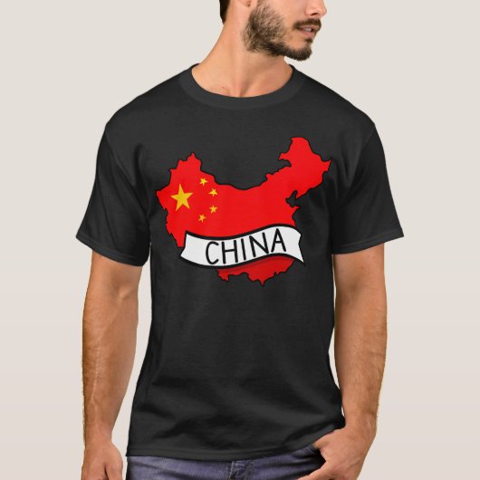 China Vlag Kaart T-shirt (Voorkant)