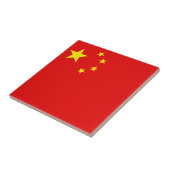 China - Vlag keramische tegel Tegeltje (Zijkant)