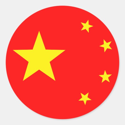 China vlag "Klassiek" Ronde Sticker (Voorkant)