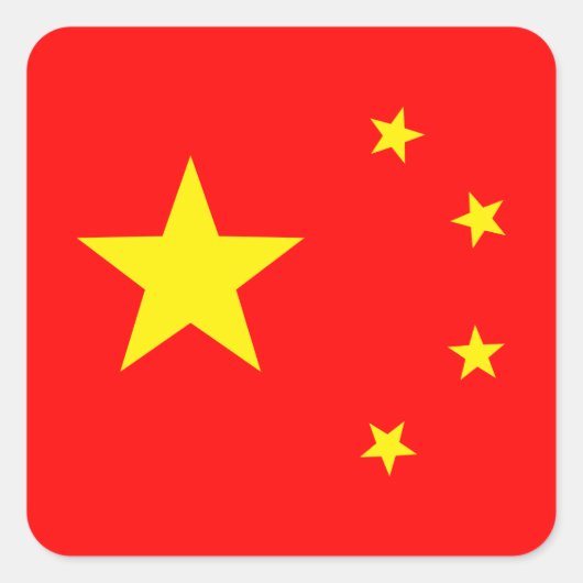 China vlag "Klassiek" Vierkante Sticker (Voorkant)