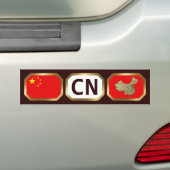 China Vlag Landkaart Code Bumpersticker (Op auto)