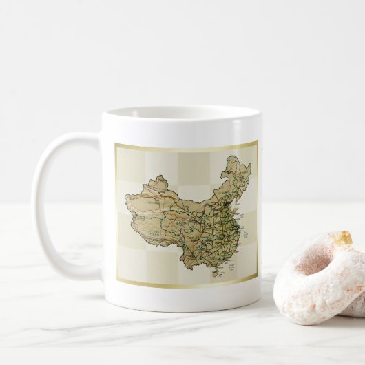 China Vlag + Landkaart Mok (Met donut)