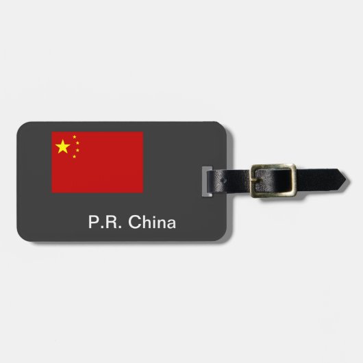China vlag, met naam, adres... bagagelabel (Voorkant horizontaal)
