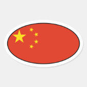 China Vlag Ovale Sticker (Voorkant)