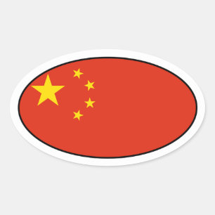 China Vlag Ovale Sticker