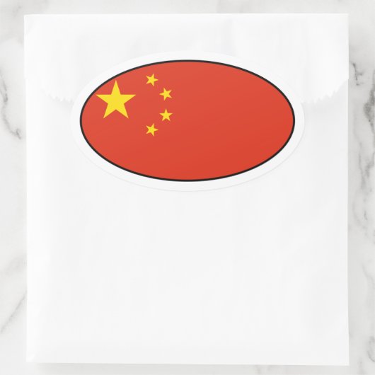 China Vlag Ovale Sticker (Tas)