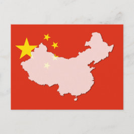 China vlag plattegrond briefkaart