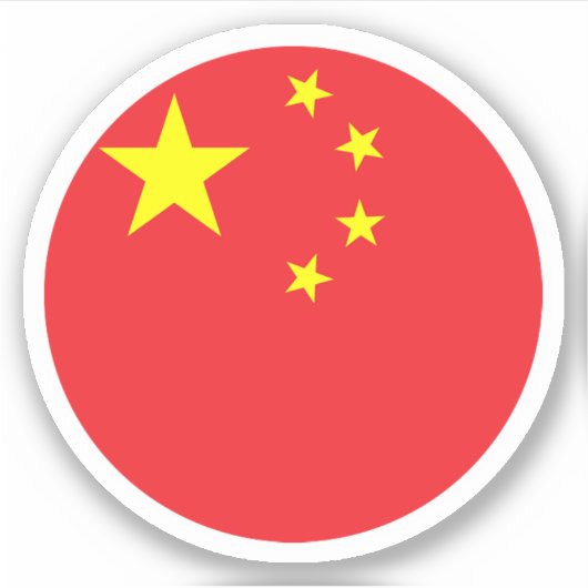 China Vlag Ronde Sticker (Voorkant)