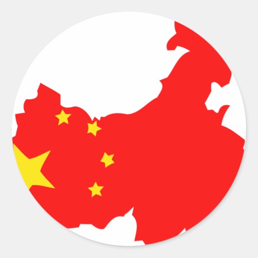 China vlag ronde sticker (Voorkant)