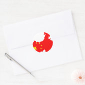 China vlag ronde sticker (Envelop)