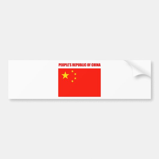 China vlag van hoge kwaliteit bumpersticker (Voorkant)