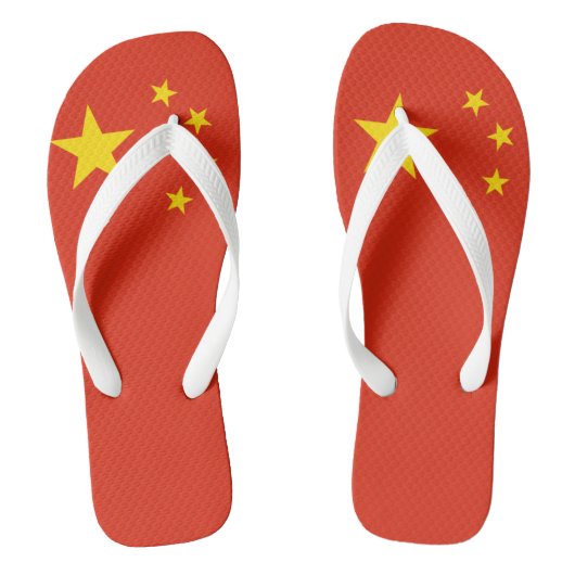 China vlag Volwassen Teenslippers brede riemen (Voetbed)