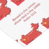 CHINA-vlaggenplattegrond Gepersonaliseerd scripts Korte Tafelloper (Hoek)