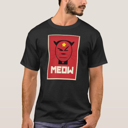 China Voorzitter Mao als communistische kat T-shirt (Voorkant)