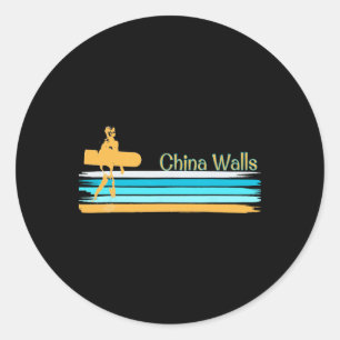 China Walls Oahu Hawaii Paipo Buikplanking Surfen Ronde Sticker