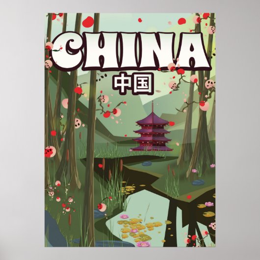 China Water Gardens cartooneske poster (Voorkant)