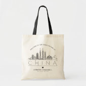 China Wedding | Stijlvolle Skyline Canvas tas (Voorkant)