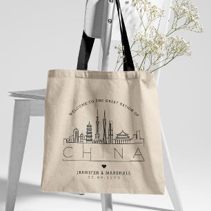 China Wedding   Stijlvolle Skyline Canvas tas