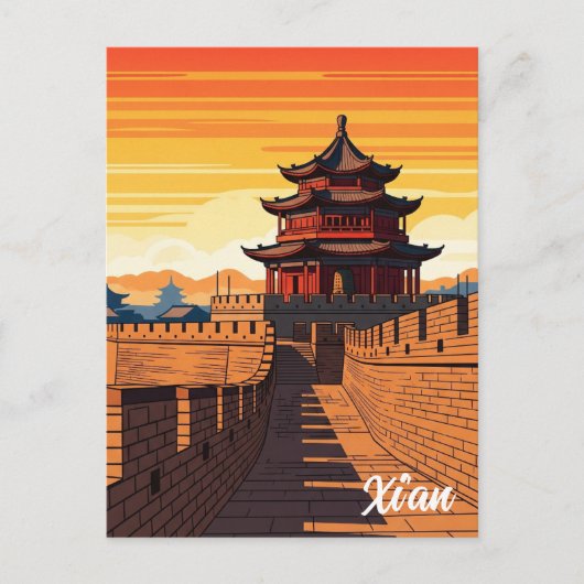 China Xi'an Reizen Briefkaart (Voorkant)