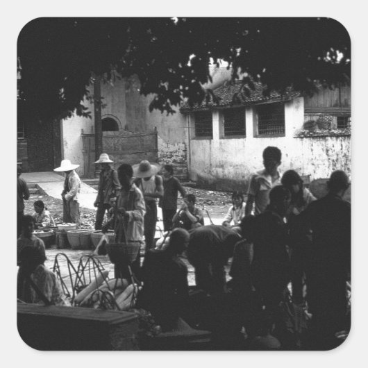  China Yangshuo-markt 1970 Vierkante Sticker (Voorkant)