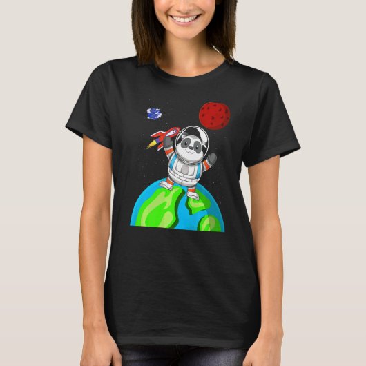 China Zoo Animal Buitenspace Rocket Astronaut Pand T-shirt (Voorkant)
