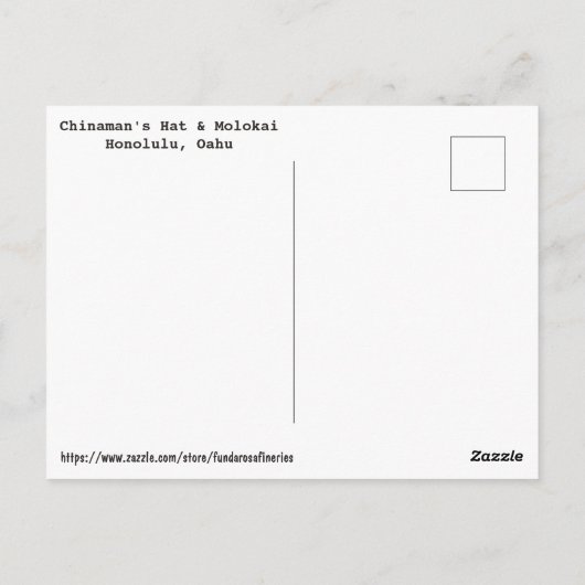 Chinamans Pet- en Molokai-Briefkaart Briefkaart (Achterkant)