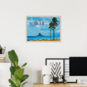 Chinamans Pet Hawaii Vintage Travel Poster (Thuiskantoor)