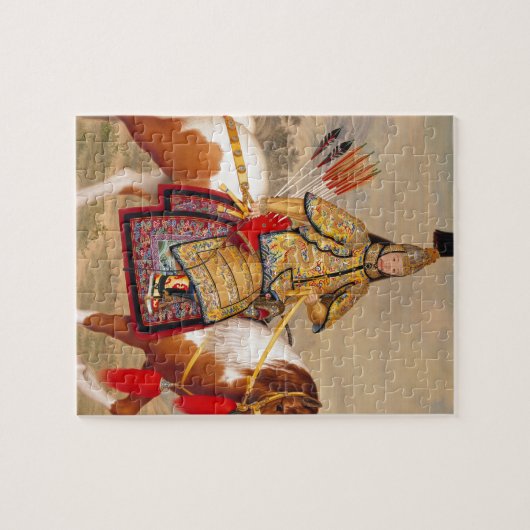 China's Qianlong Emperor 乾 帝 in Ceremonial Armor Legpuzzel (Horizontaal)