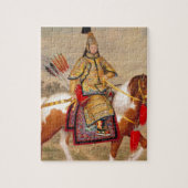 China's Qianlong Emperor 乾 帝 in Ceremonial Armor Legpuzzel (Verticaal)