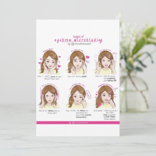 ChinatiEyebrow Microblading Aftercare Instructies Kaart (Staand voorkant)