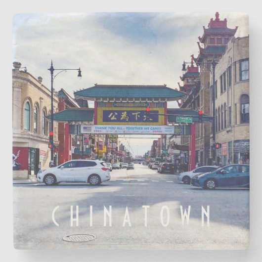 Chinatown Chicago Stone Onderzetter (Voorkant)
