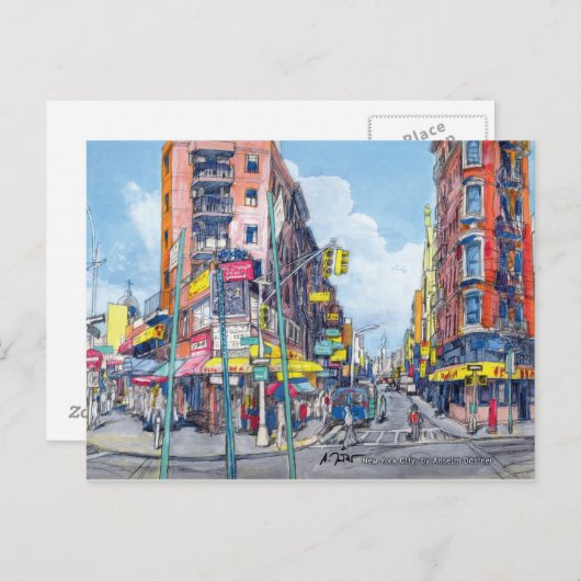 Chinatown Eldrige Street uitzicht, New York City Briefkaart (Voorkant / Achterkant)